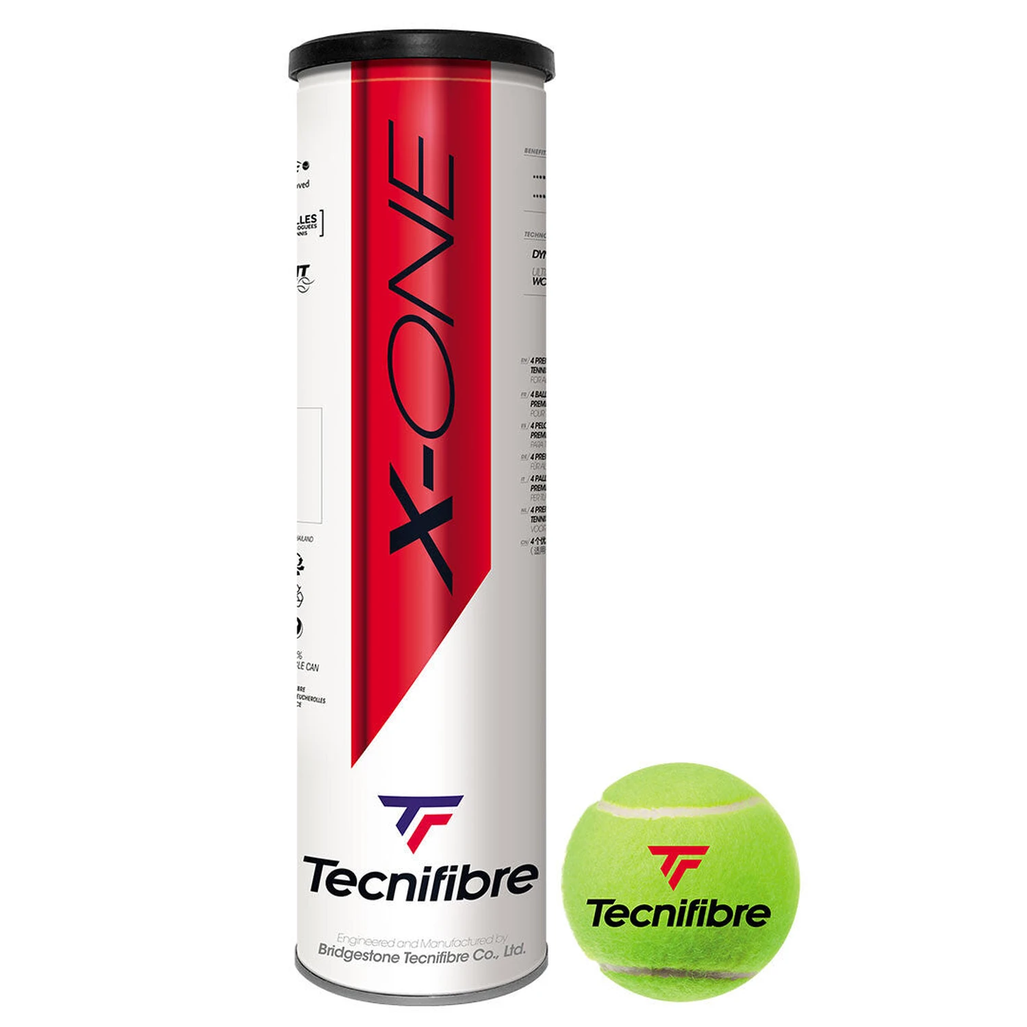 [60XONE364N] Tecnifibre X-One 4 Tennis Ball Can
