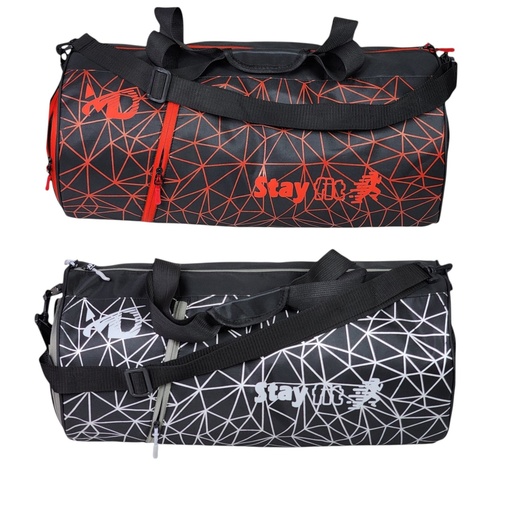 Large Barrel Duffel Bag with Side Zip Pocket